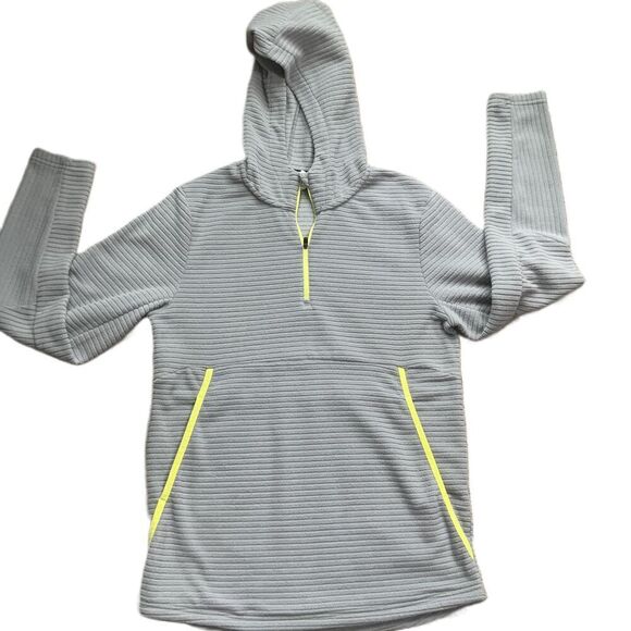 Xersion Grey Half-Zip Ribbed Texture Lightweight Breathable Hoodie Size Small - Picture 1 of 10